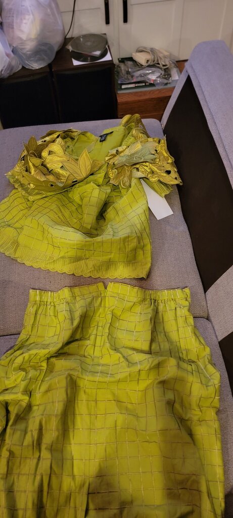 ASHRO Women's Elegant Lime Green Dress with Matching Jacket