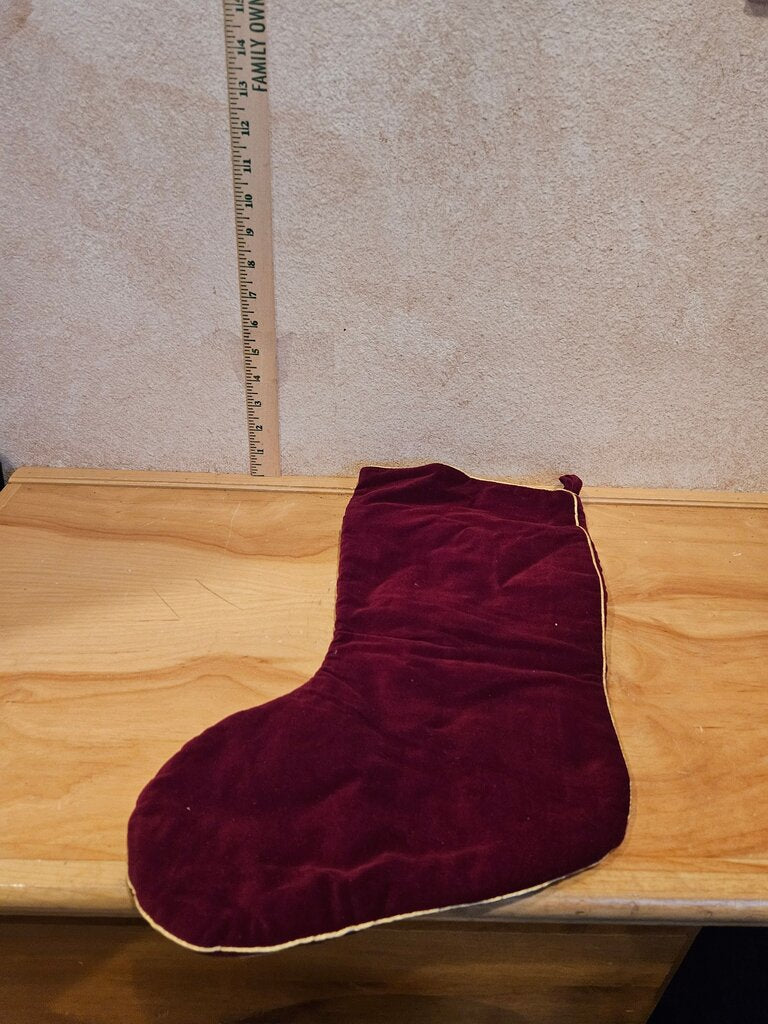 Embroidered Velvet Christmas Stocking