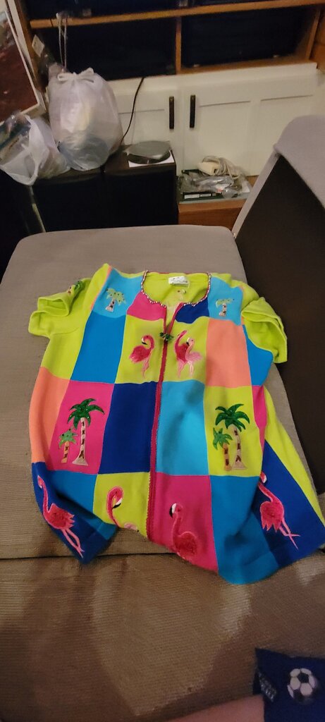 The Quacker Factory Colorful Flamingo Sweater