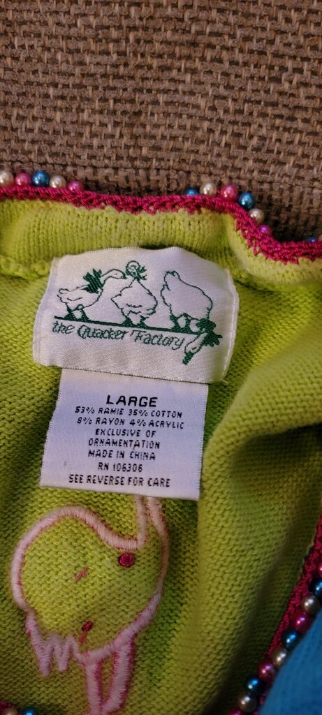 The Quacker Factory Colorful Flamingo Sweater
