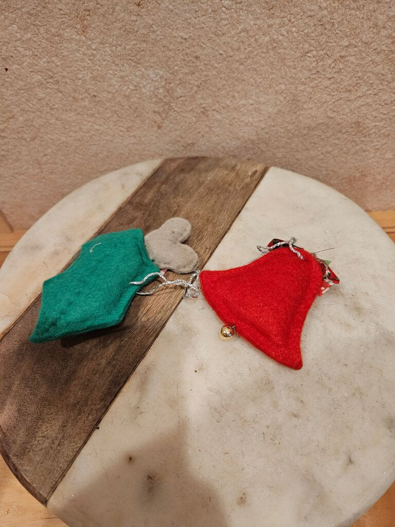 Christmas Mouse Stocking and Bell Ornament