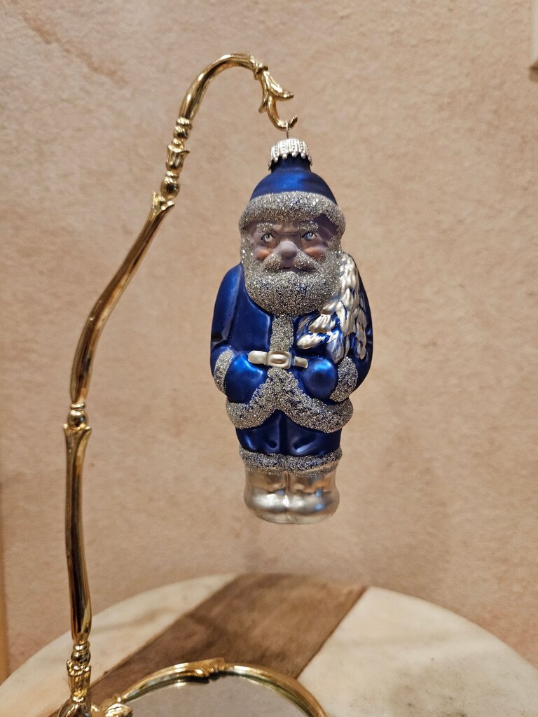 Decorative Blue Santa Ornament