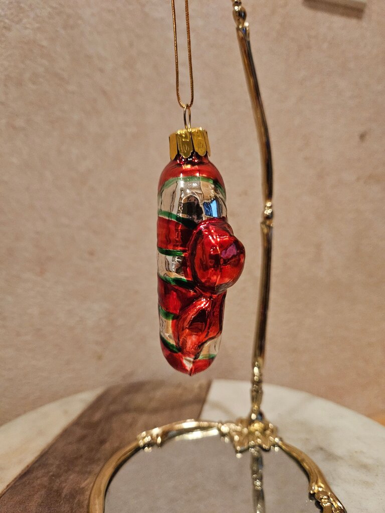 Glass Christmas Candy Cane Ornament