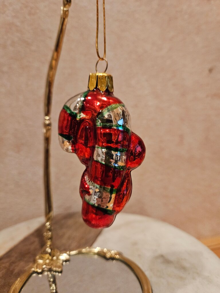 Glass Christmas Candy Cane Ornament
