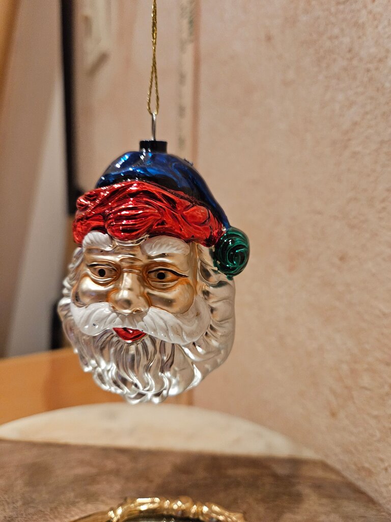 Santa Claus Glass Ornament
