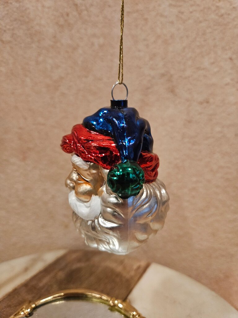 Santa Claus Glass Ornament