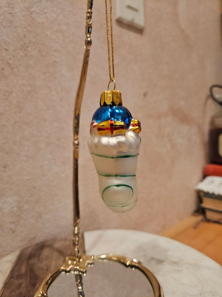 Handcrafted Glass Christmas Stocking Ornament