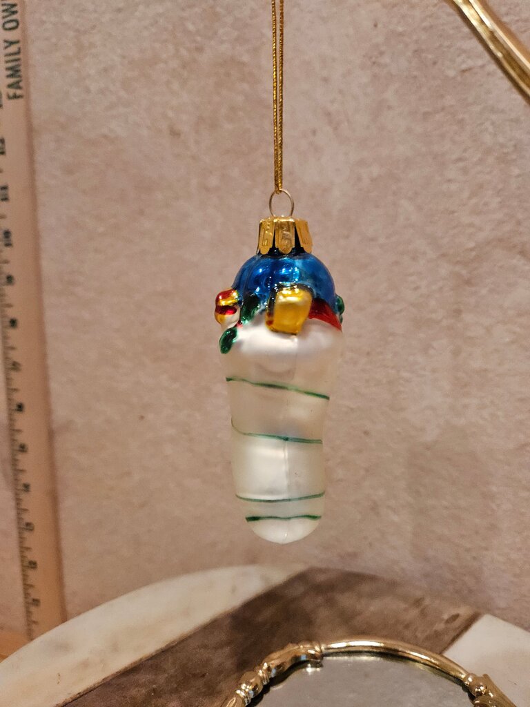 Handcrafted Glass Christmas Stocking Ornament