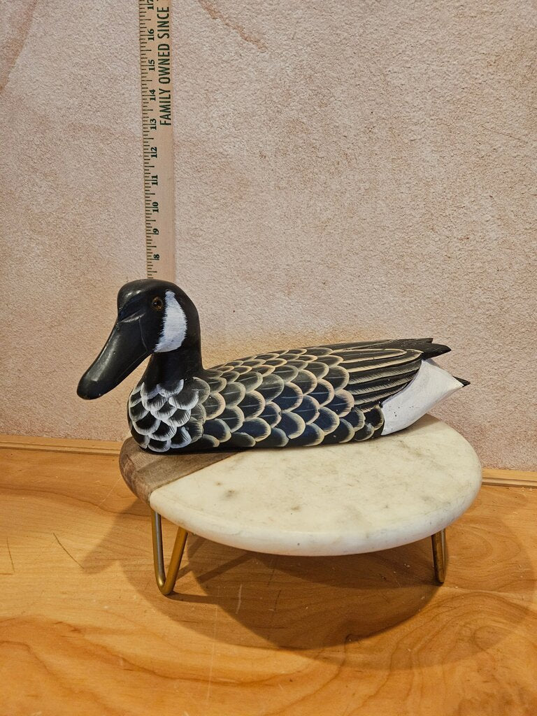 Handcrafted Vintage Duck Decoy Signed American Folk Art Solid Wood Farmhouse Cabin Grandmacore Cottage Granny Core