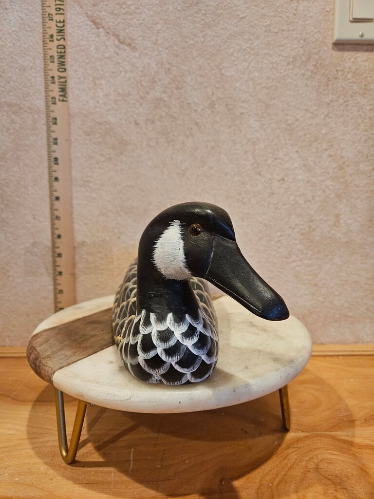 Handcrafted Vintage Duck Decoy Signed American Folk Art Solid Wood Farmhouse Cabin Grandmacore Cottage Granny Core