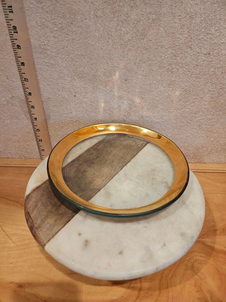 Roman Vintage Gilded Service/Charger Gilt Gold Edged Plate by Annieglass 24K Gold, Signed Plate Platter MCM Hollywood Regency Tableware Barware
