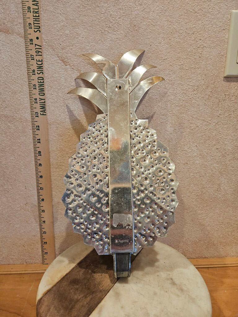 Thin Punched metal pineapple wall sconce Candle Holder MCM style Grandmacore Cottage Granny core