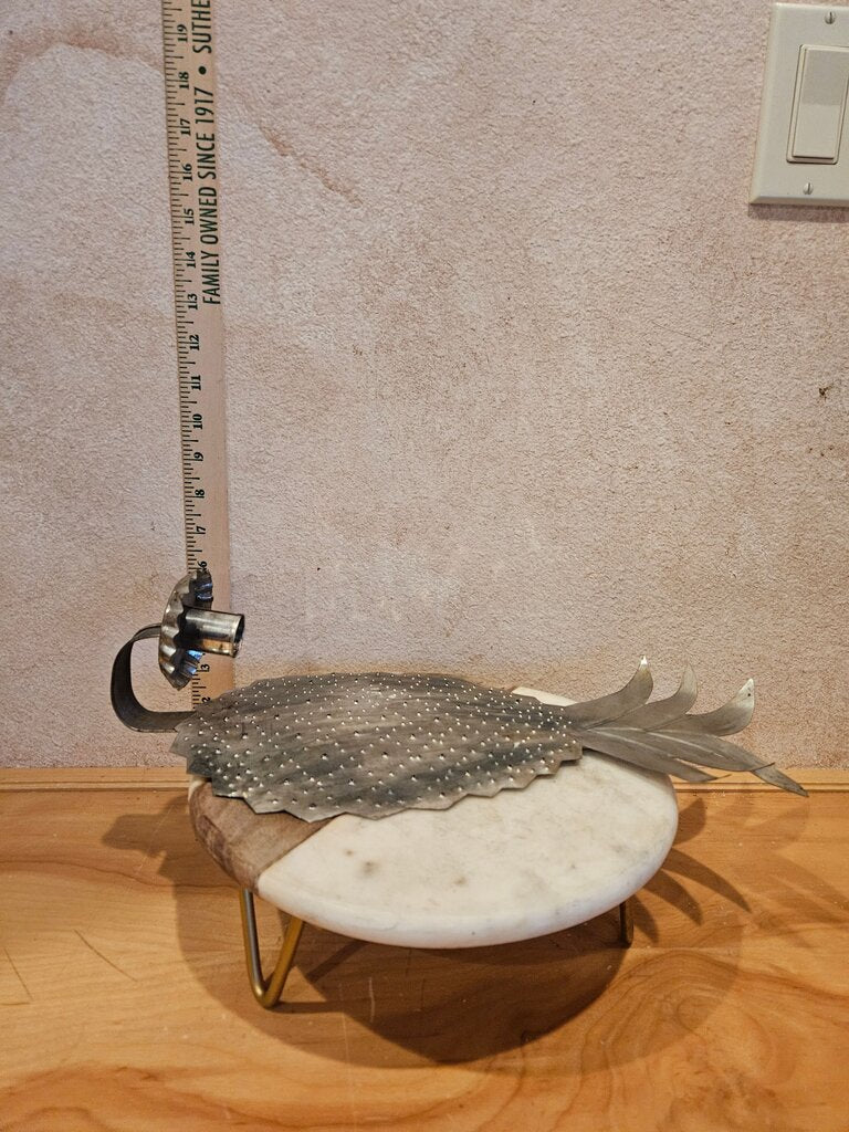 Thin Punched metal pineapple wall sconce Candle Holder MCM style Grandmacore Cottage Granny core