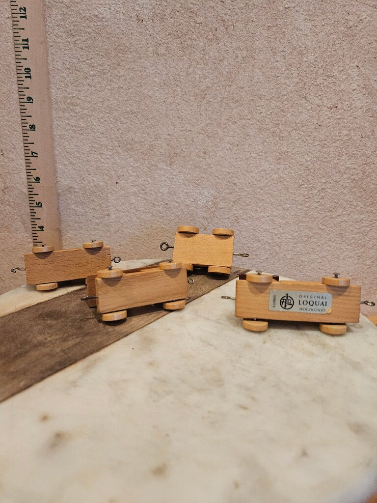 Vintage Loquai wooden train set made in West Germany w damage on cart