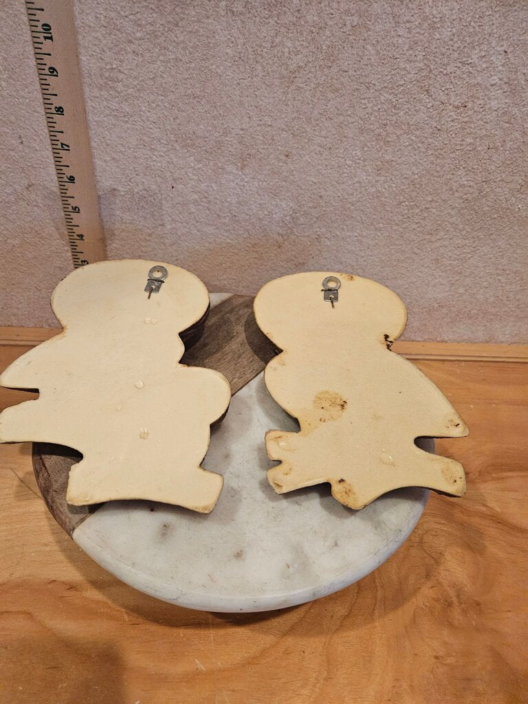 intage MCM 1970’s Owl Wall Plaque Family Set 1970s Wise Old Owls Wall Plaques Decorative Owl Figurines