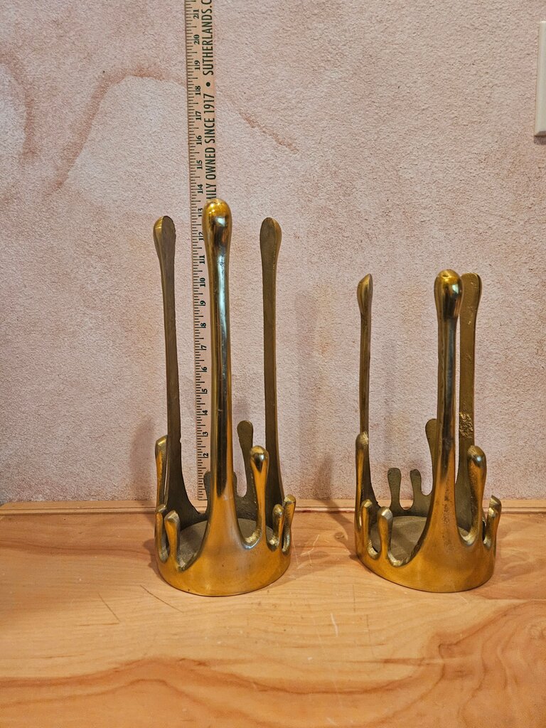 Unique Candle holder Drip, aluminum / light metal gilded in golden color Crown-Shaped Candle Holders