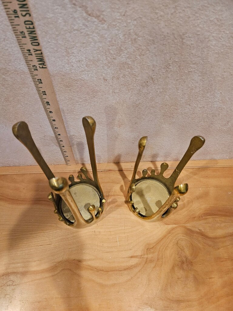 Unique Candle holder Drip, aluminum / light metal gilded in golden color Crown-Shaped Candle Holders