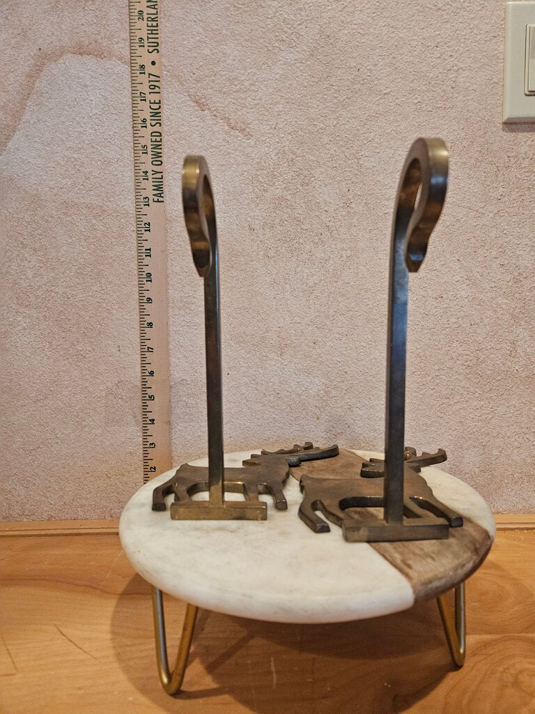Christmas Stocking Hanger Reindeer Metal Heavy Long Arm Grandmacore Cottage Granny core Elegant holiday