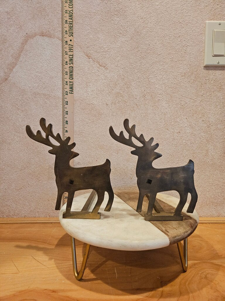 Christmas Stocking Hanger Reindeer Metal Heavy Long Arm Grandmacore Cottage Granny core Elegant holiday