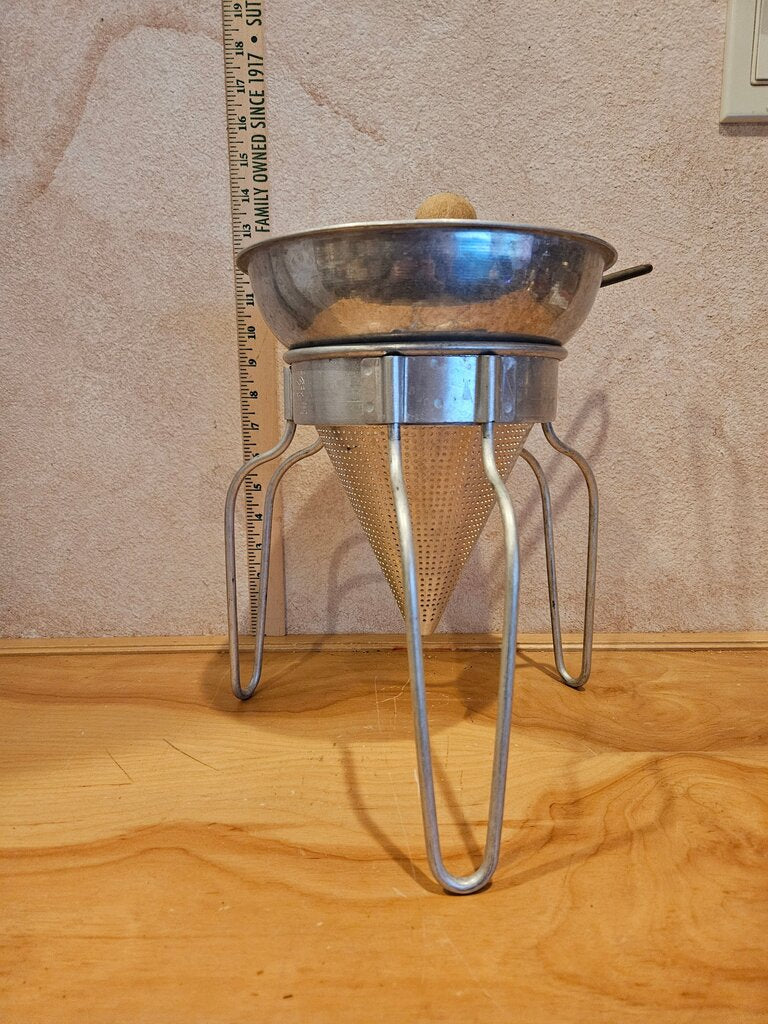 vtge strainer sieve tomato sauce, berries muddler home & living kitchen & dining Farmhouse decor w wood pestle