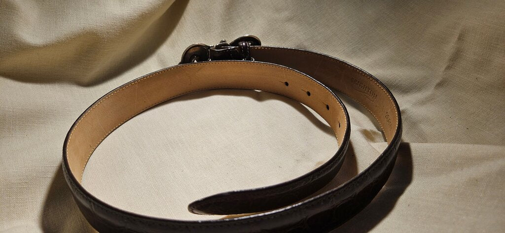 Brighton Women's Black Leather Belt with Decorative Buckle