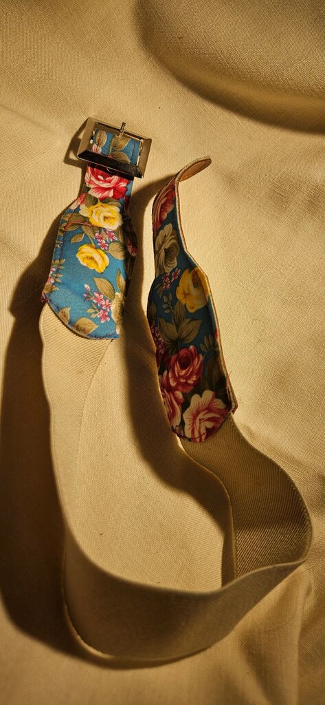 Floral and Brown Leather Suspenders