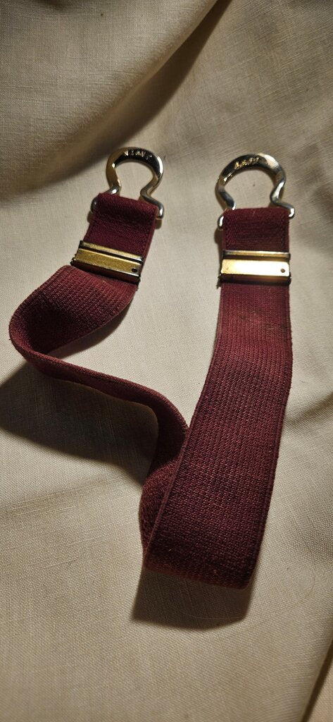 Maroon Suspender Straps with Metal Clips