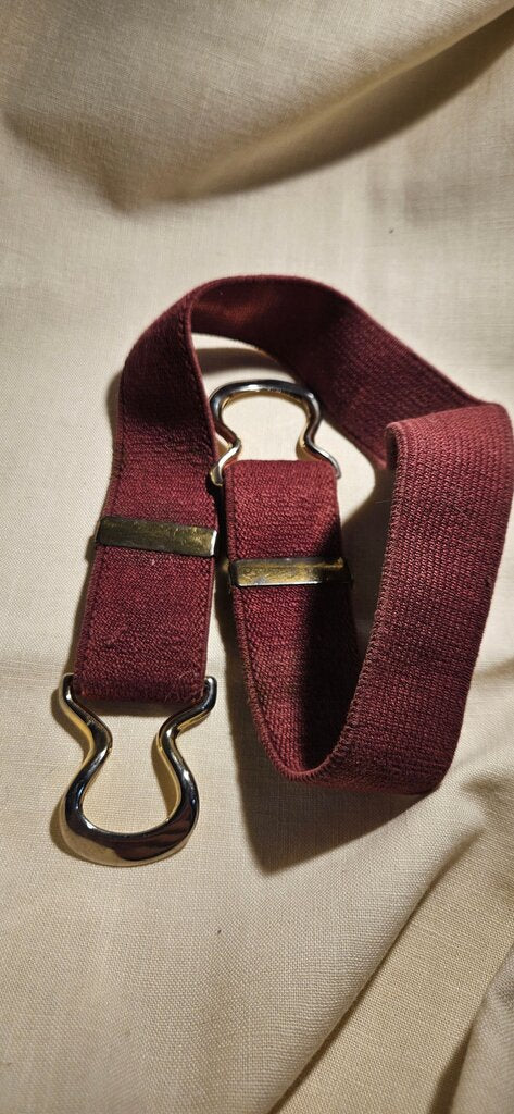 Maroon Suspender Straps with Metal Clips