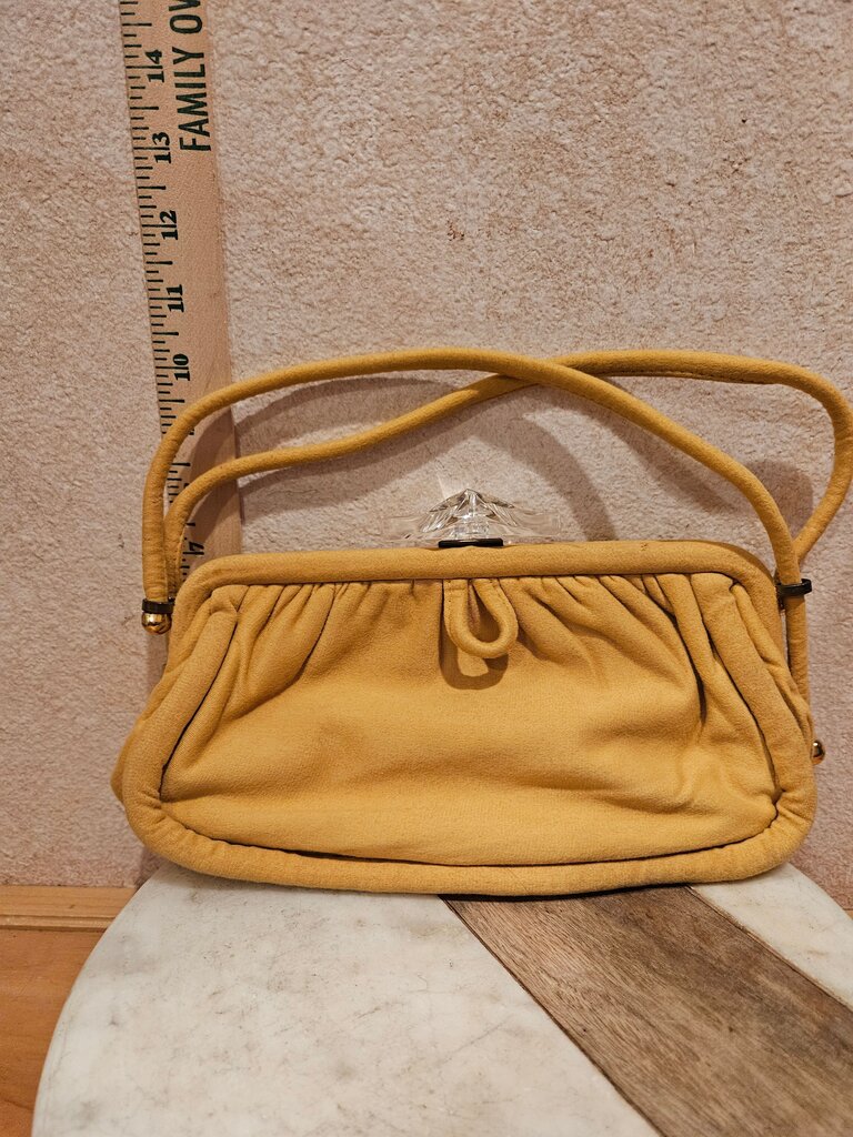 Vintage Yellow Handbag with Detachable Coin Purse