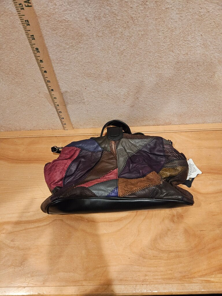 Genuine Leather Patchwork Purse