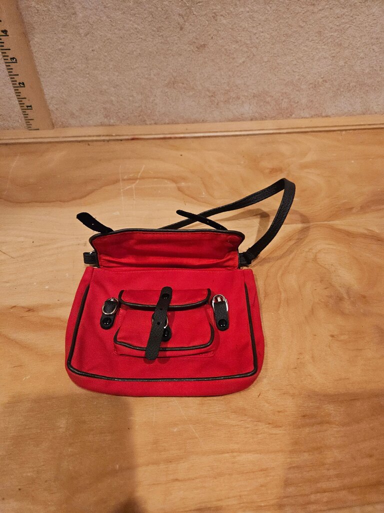 Red Messenger Bag with Front Pocket