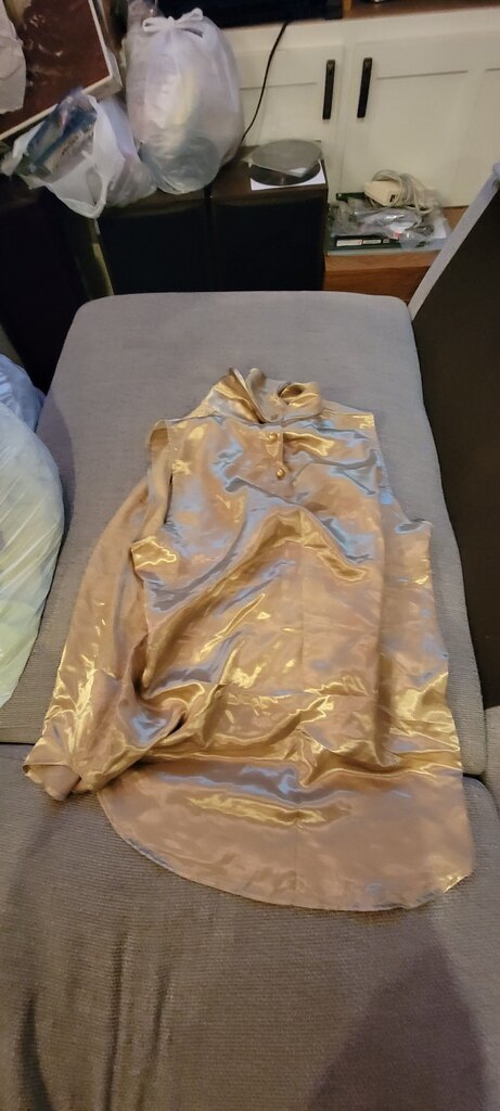Shiny Gold Blouse with Button Detail