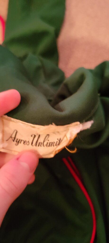 Ayres Unlimited Green Dress with Red Trim