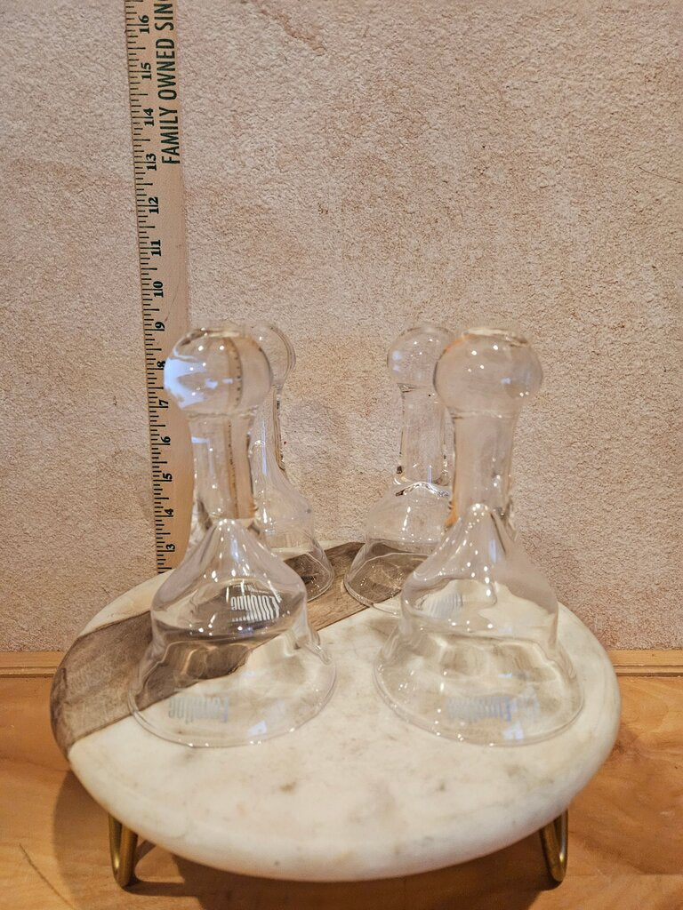 Euroline Handcrafted Vintage Hand-Blown Clear Glass Stirrup Cup Equestrian Fox Hunt Barware Goblet