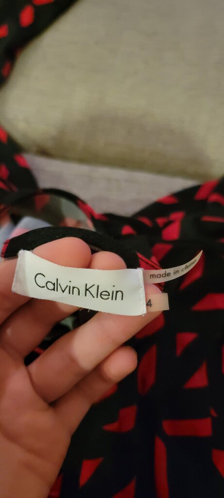 Calvin Klein Black and Red Printed Dress