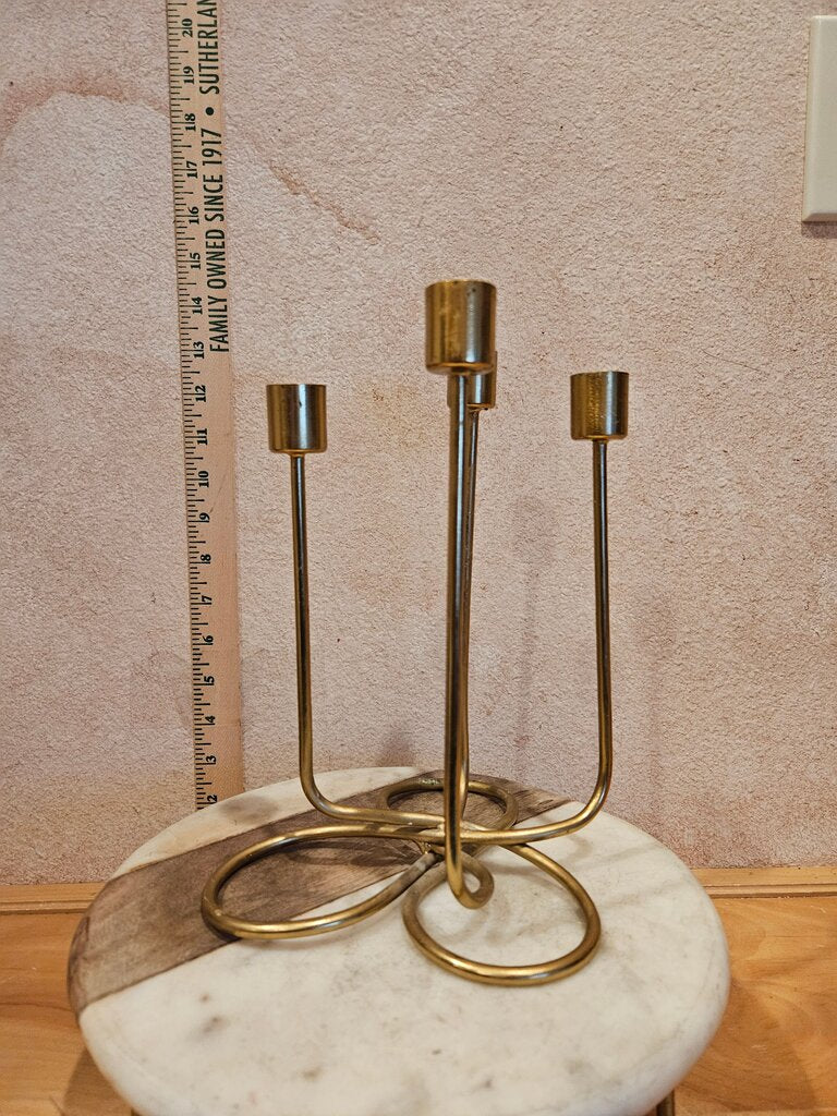 MCM Vintage Spiral Metal Candle Holders Has a Modern Minimalist look twisted 4 arm Taper candle holder Table Centerpiece