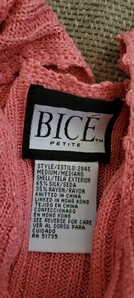 BICE Petite Medium Pink Textured Cardigan