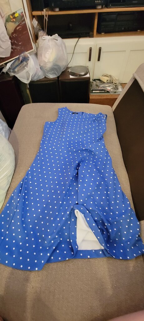 Talbots Petite Blue Polka Dot Dress