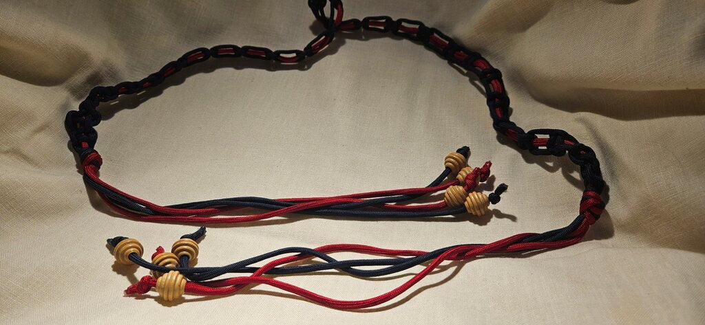 Handcrafted Red and Black Paracord Necklace