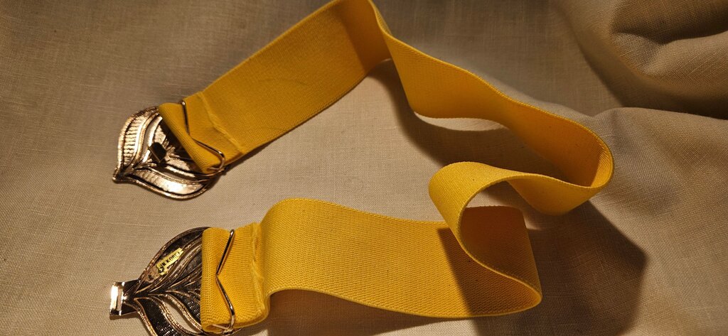 Vintage Clip-On Suspenders with Leaf Design