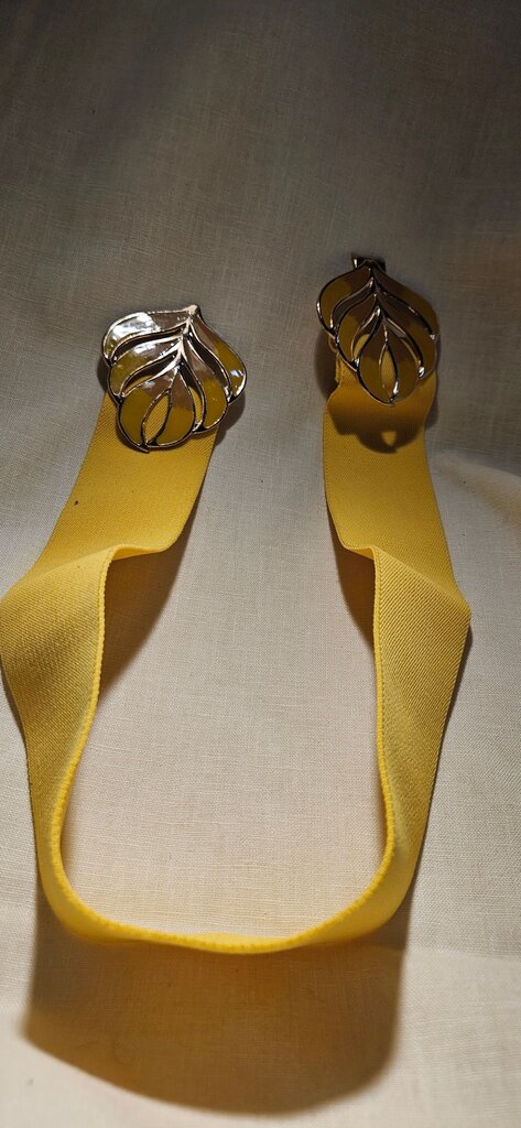Vintage Clip-On Suspenders with Leaf Design