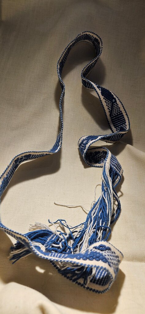 Handwoven Blue and White Textile Belt