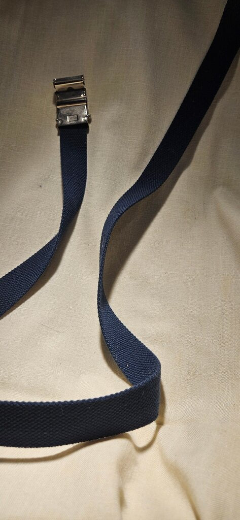 Navy Blue Belt with Rhinestone American Flag Buckle