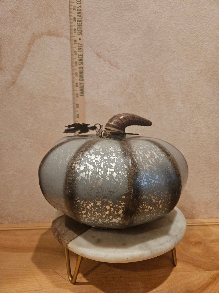 Fall Harvest Galvanized Metal Pumpkin Thanksgiving Autumn Farm Decor Decorative Metallic Indoor outdoor Holiday display