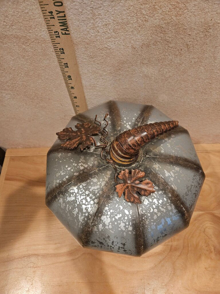 Fall Harvest Galvanized Metal Pumpkin Thanksgiving Autumn Farm Decor Decorative Metallic Indoor outdoor Holiday display