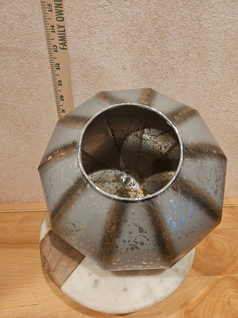 Fall Harvest Galvanized Metal Pumpkin Thanksgiving Autumn Farm Decor Decorative Metallic Indoor outdoor Holiday display