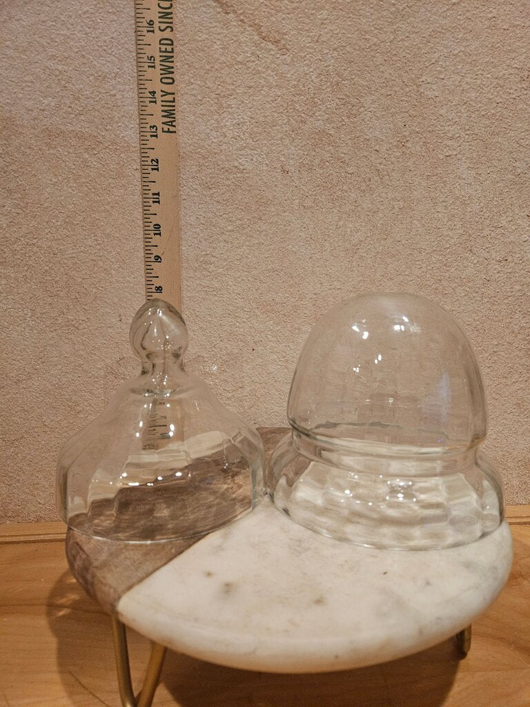 Glass Cloche with Marble Base