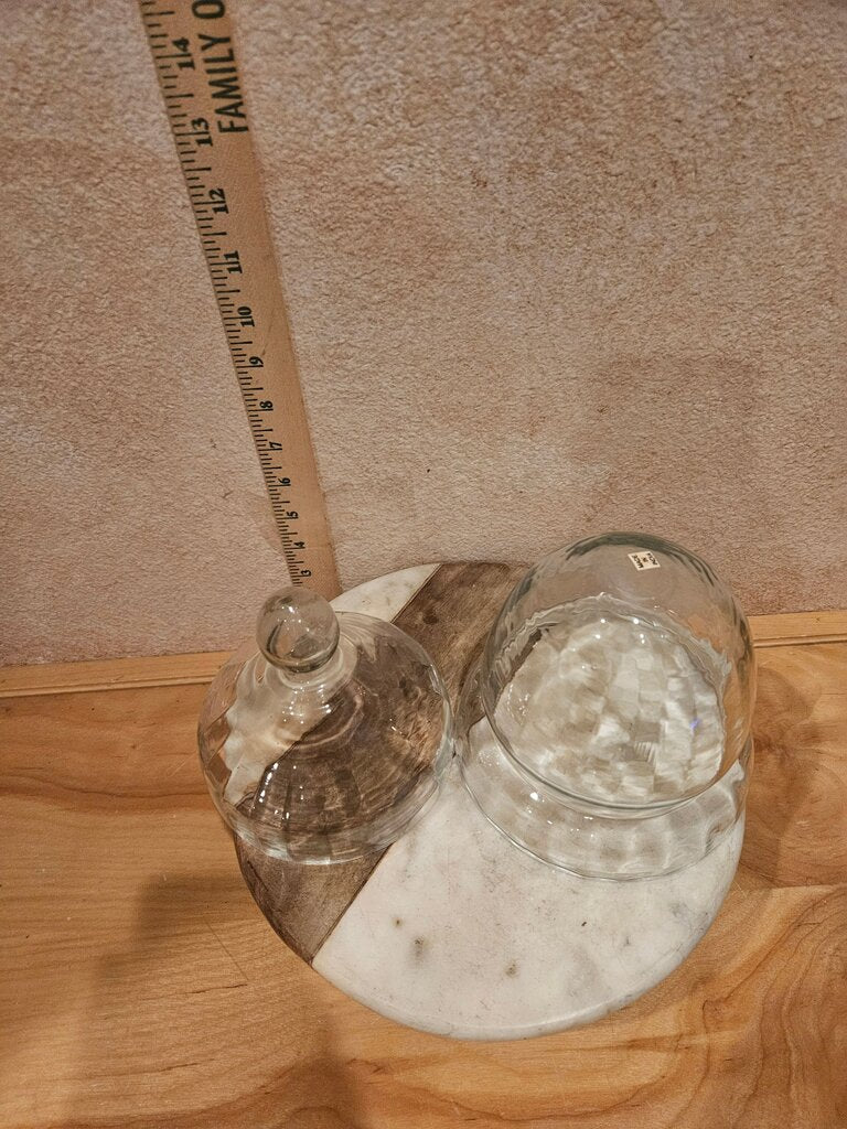 Glass Cloche with Marble Base