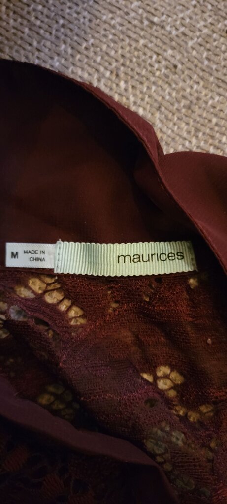 Maurices Burgundy Lace Top