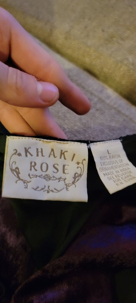 Khaki Rose Embroidered Vest